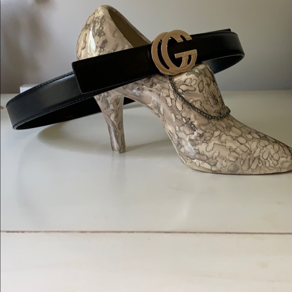 Gucci Leather Belt with Double G Buckle